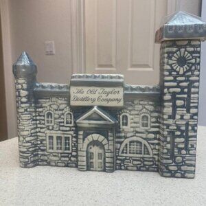Vtg Old Taylor Distillery Co. Castle Decanter- 1966. Great shape w/ rooftop cap